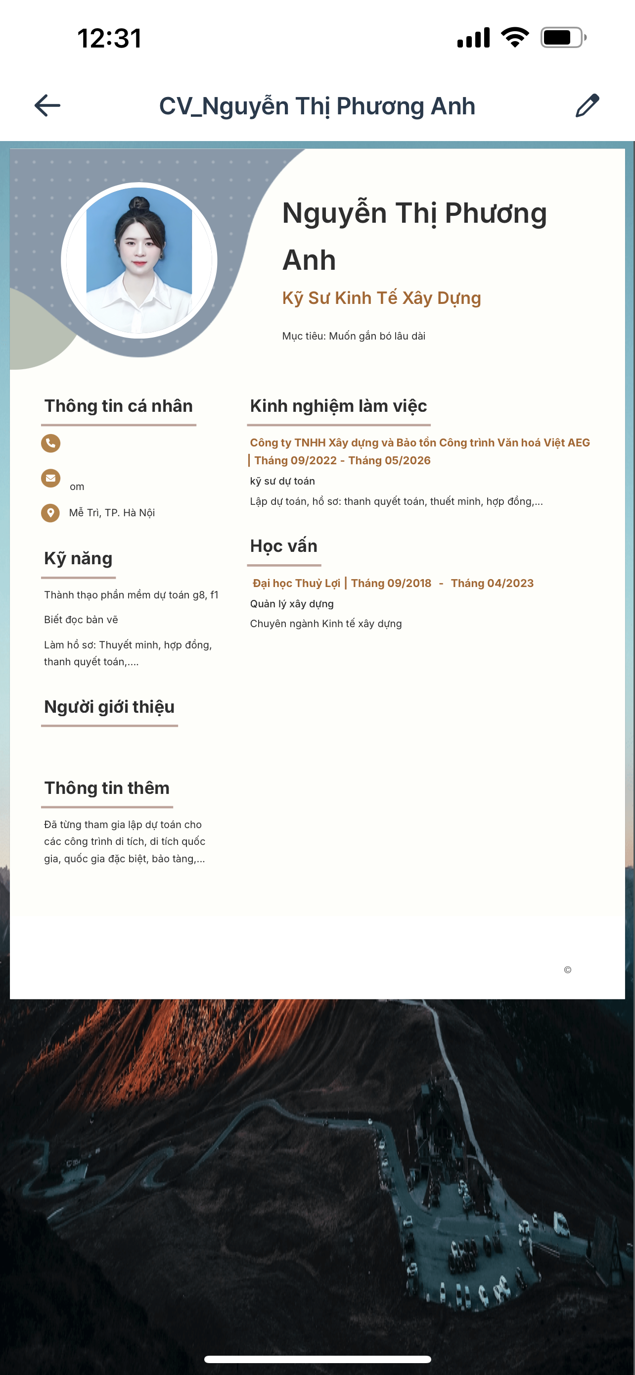 CV ứng viên