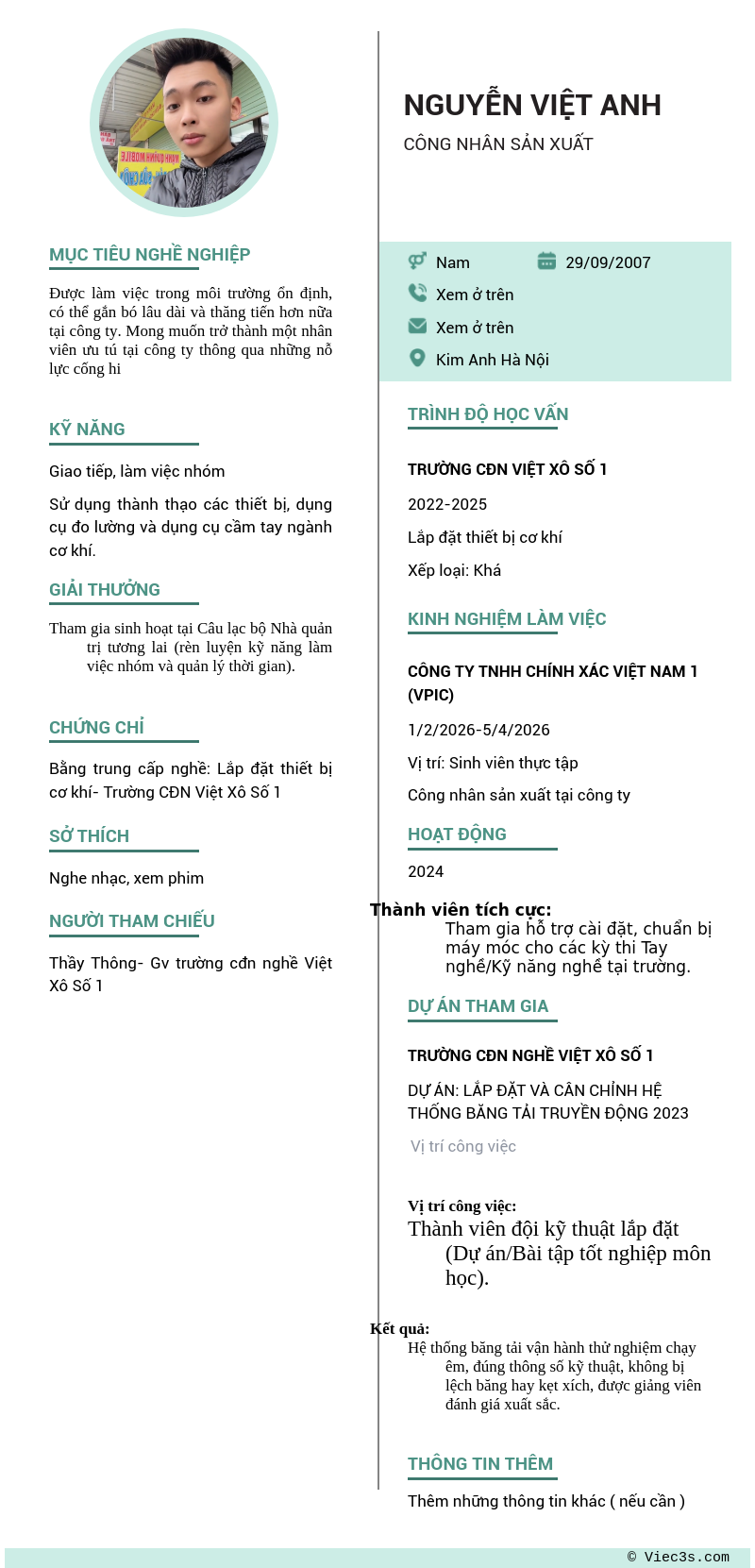 CV ứng viên