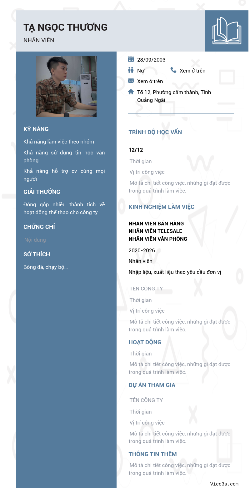 CV ứng viên
