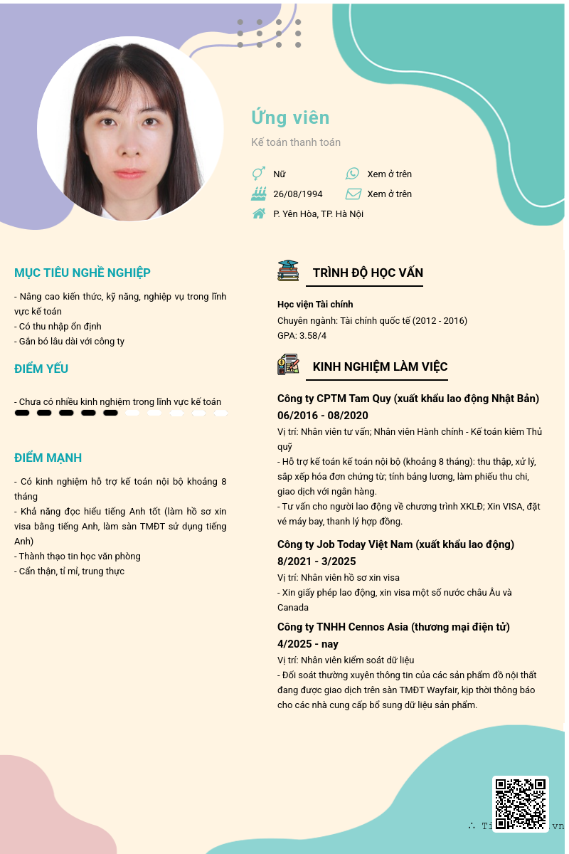 CV ứng viên