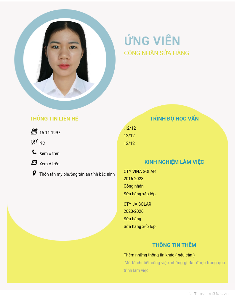 CV ứng viên