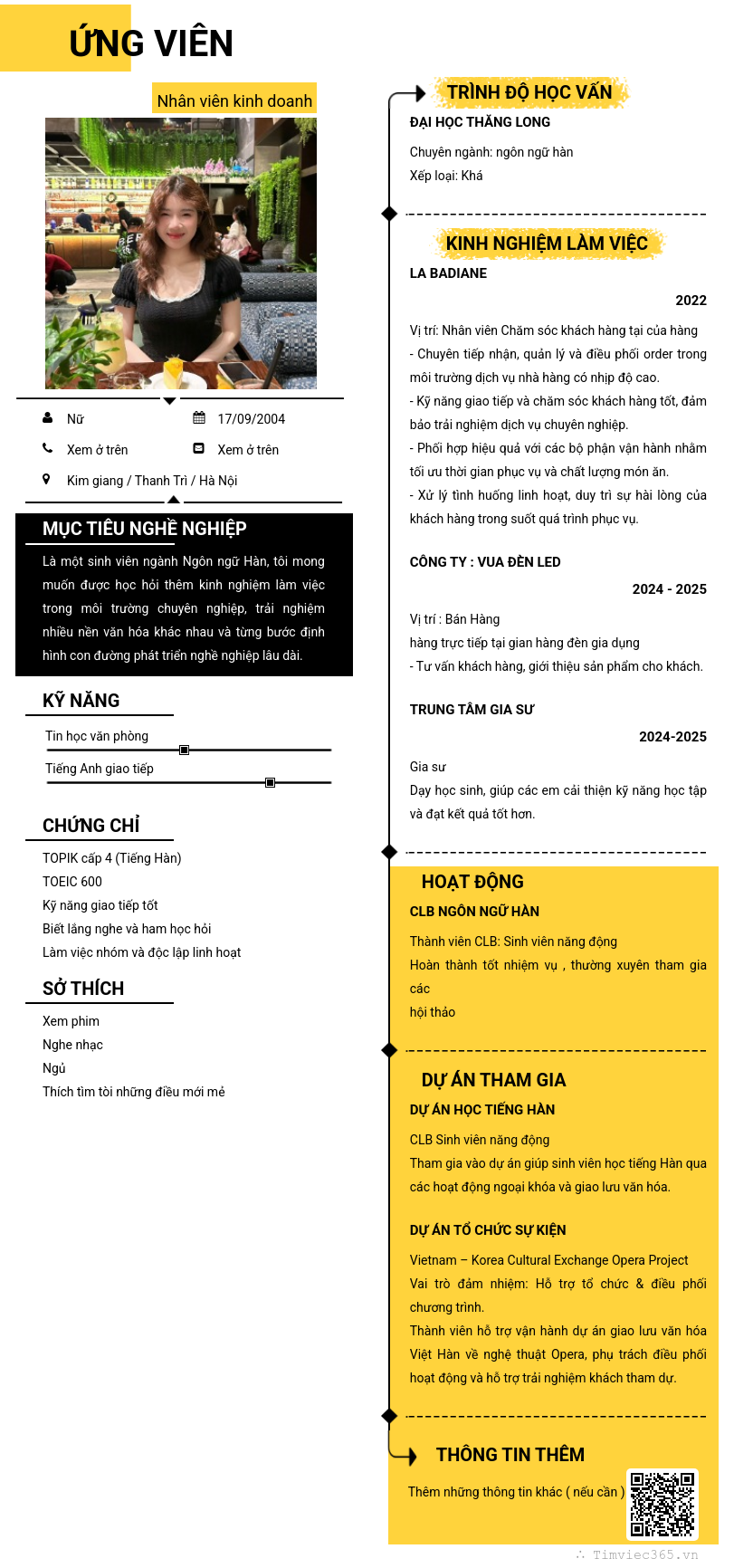 CV ứng viên