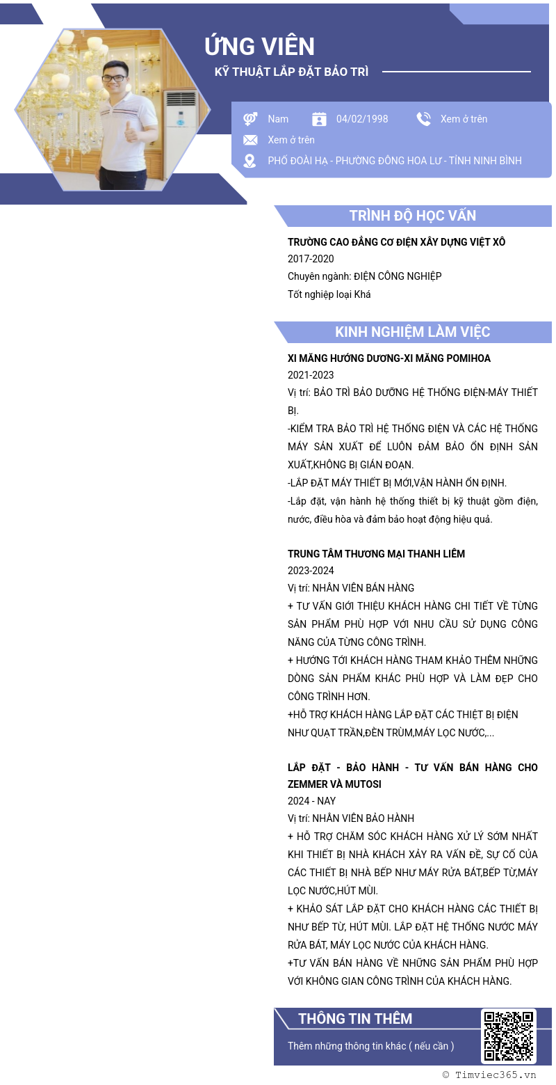 CV ứng viên
