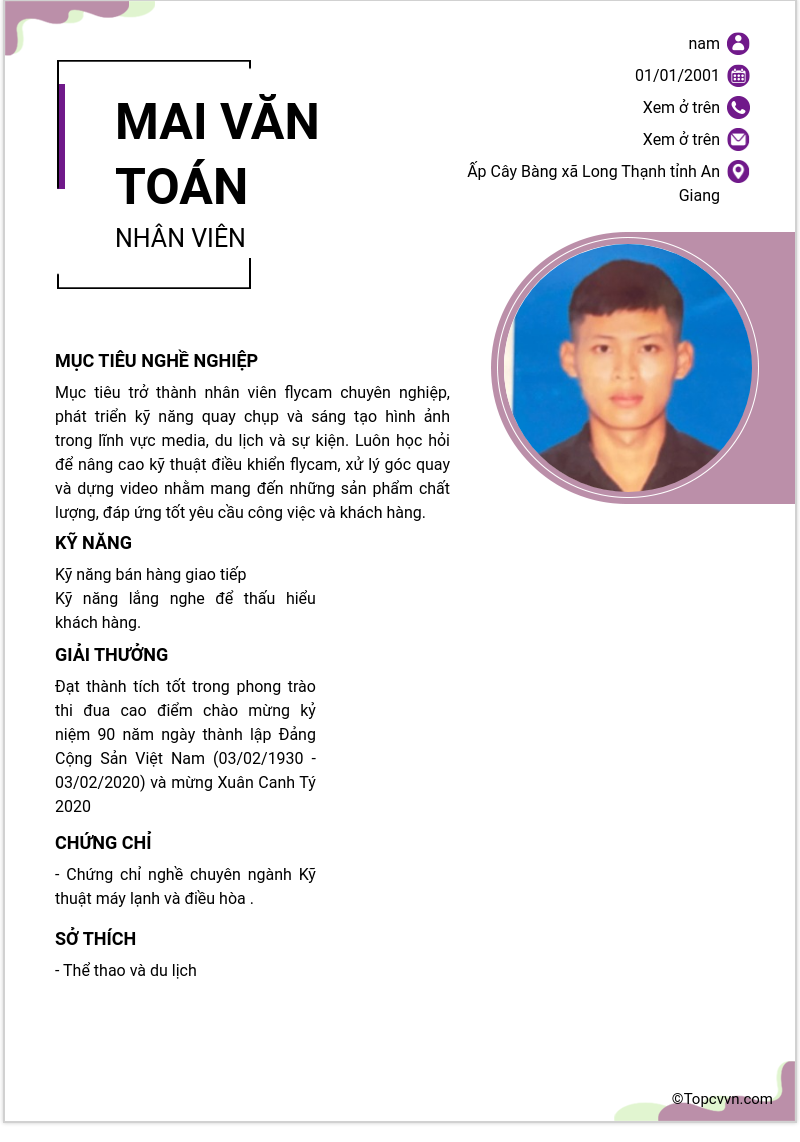 CV ứng viên