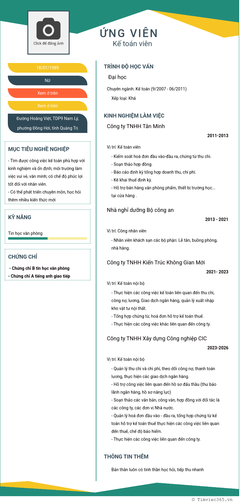 CV ứng viên