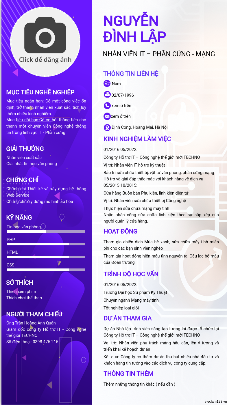 CV ứng viên