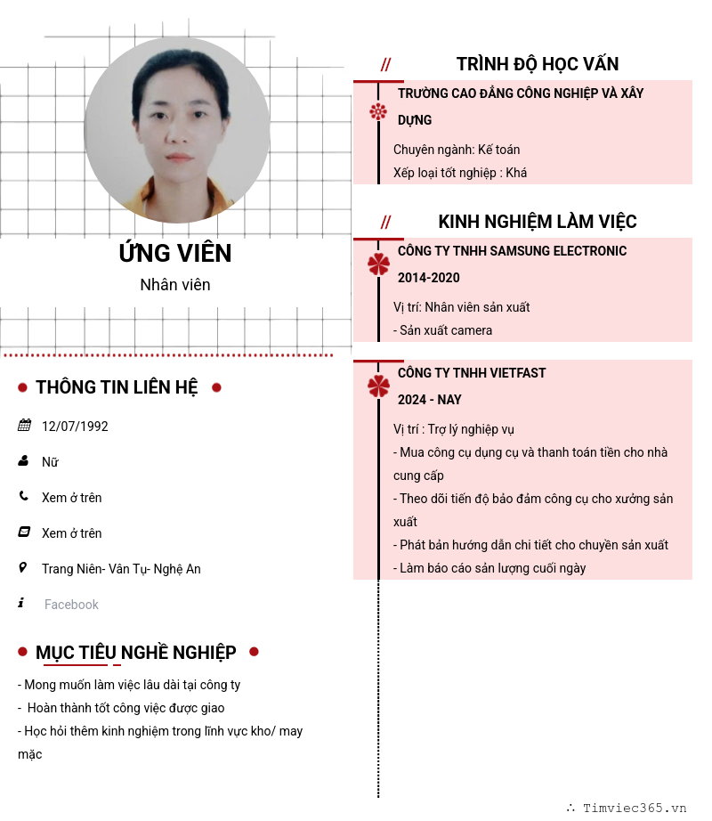 CV ứng viên