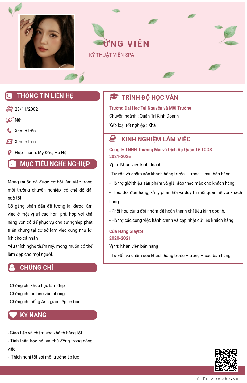 CV ứng viên