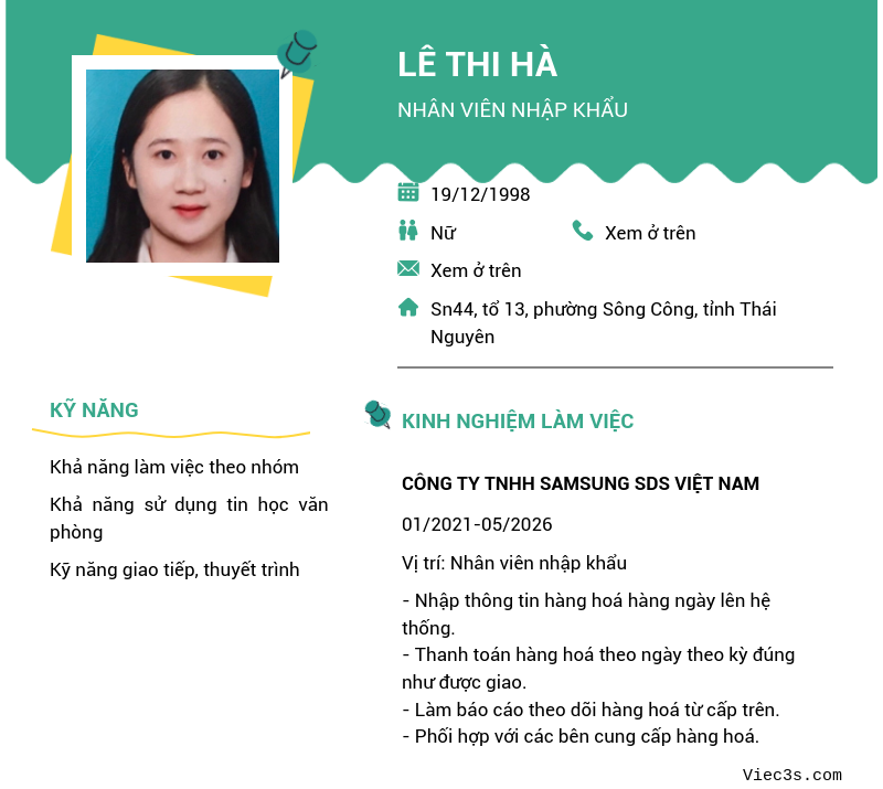 CV ứng viên