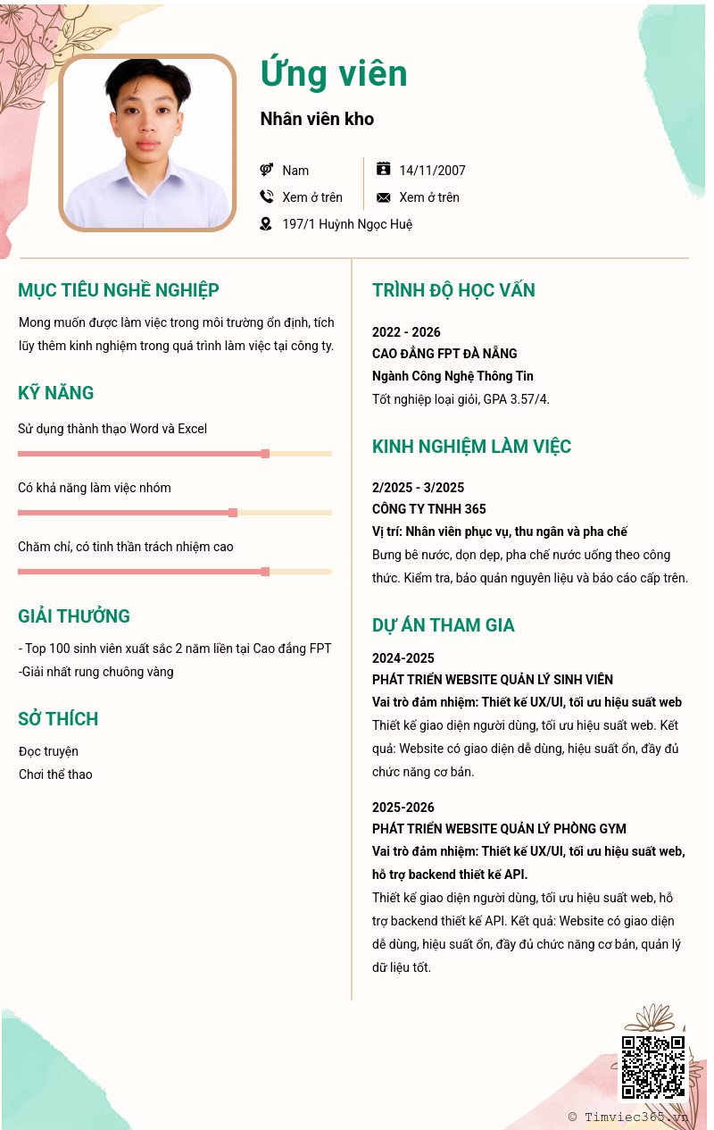 CV ứng viên