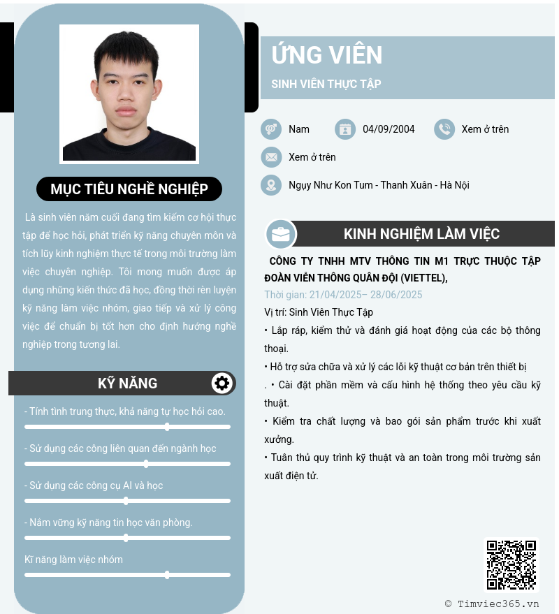 CV ứng viên