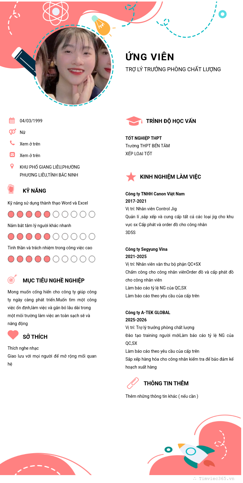 CV ứng viên