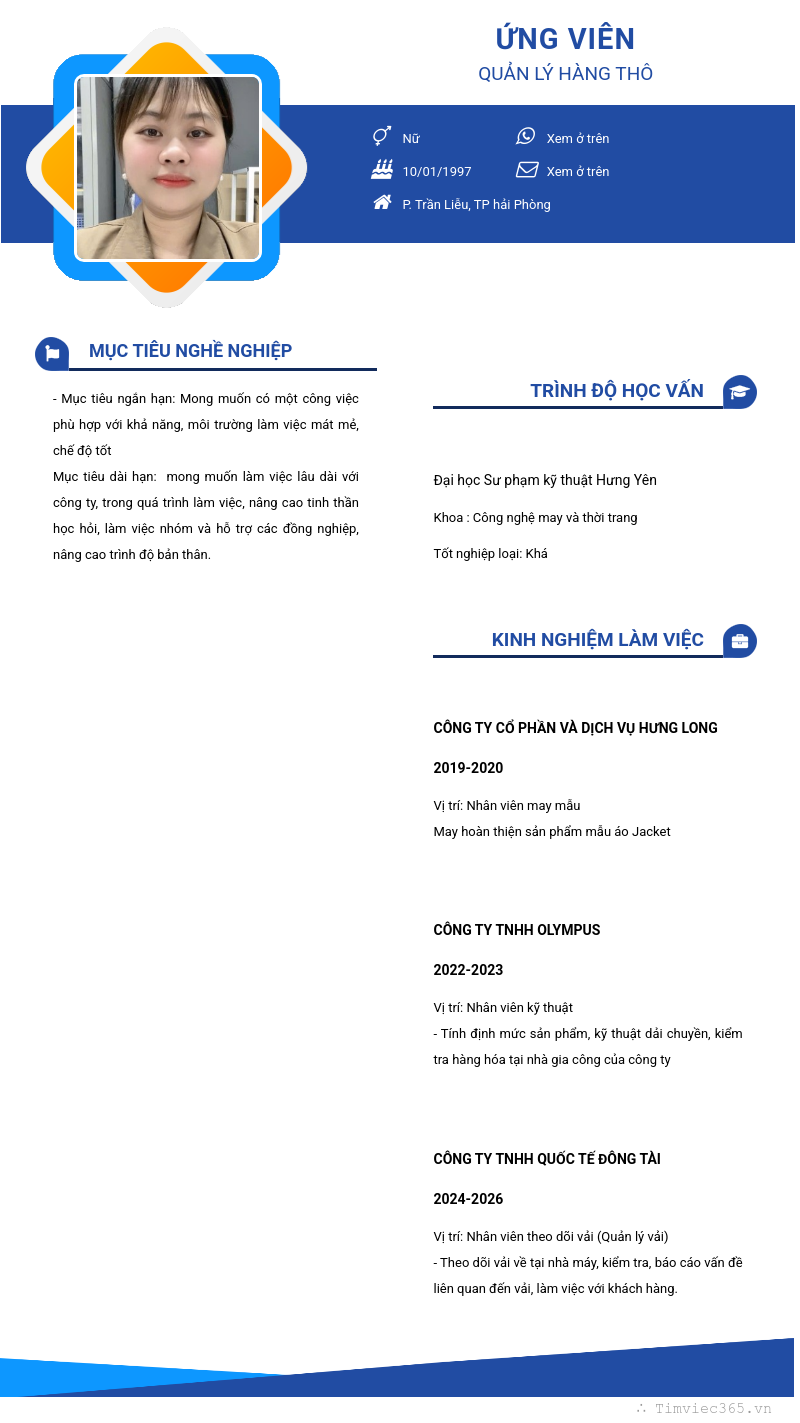 CV ứng viên
