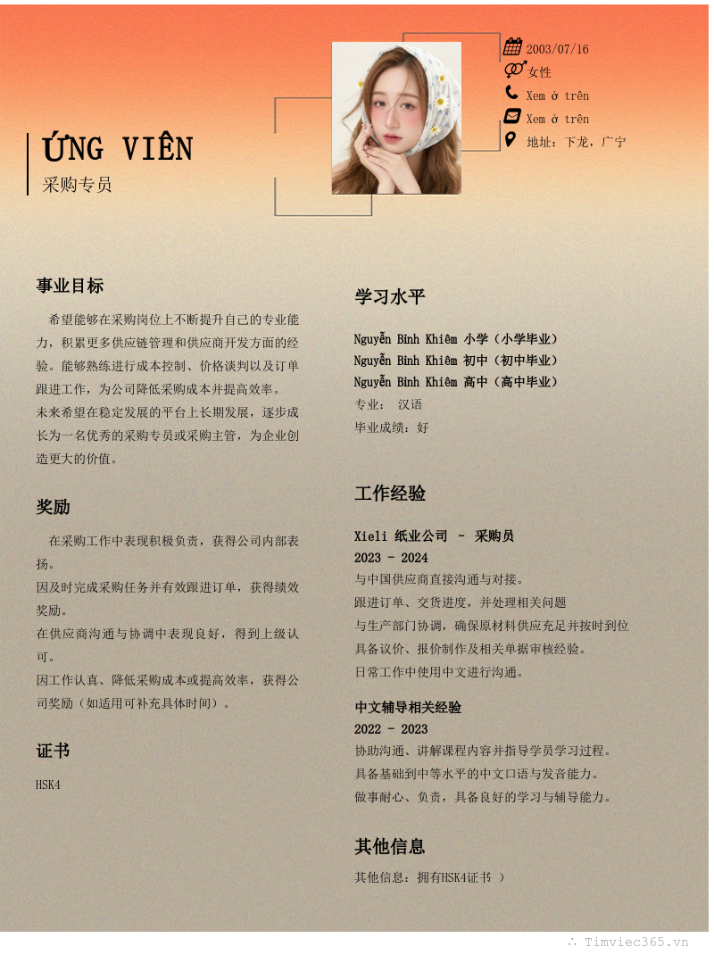 CV ứng viên