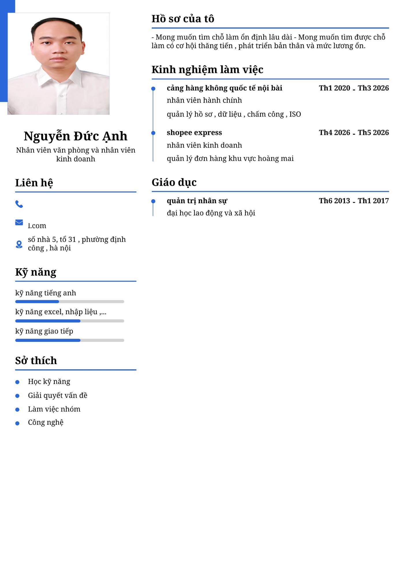 CV ứng viên