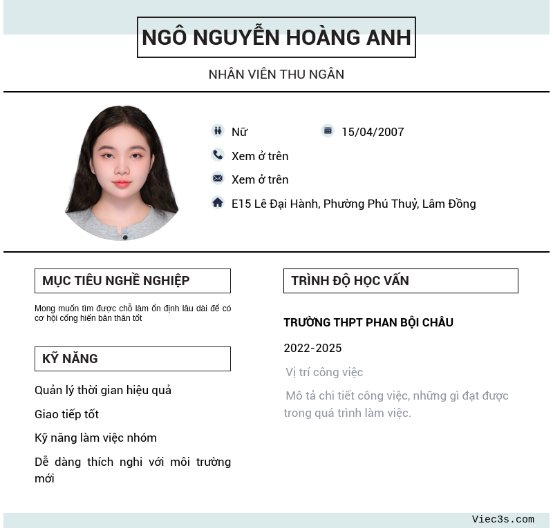 CV ứng viên