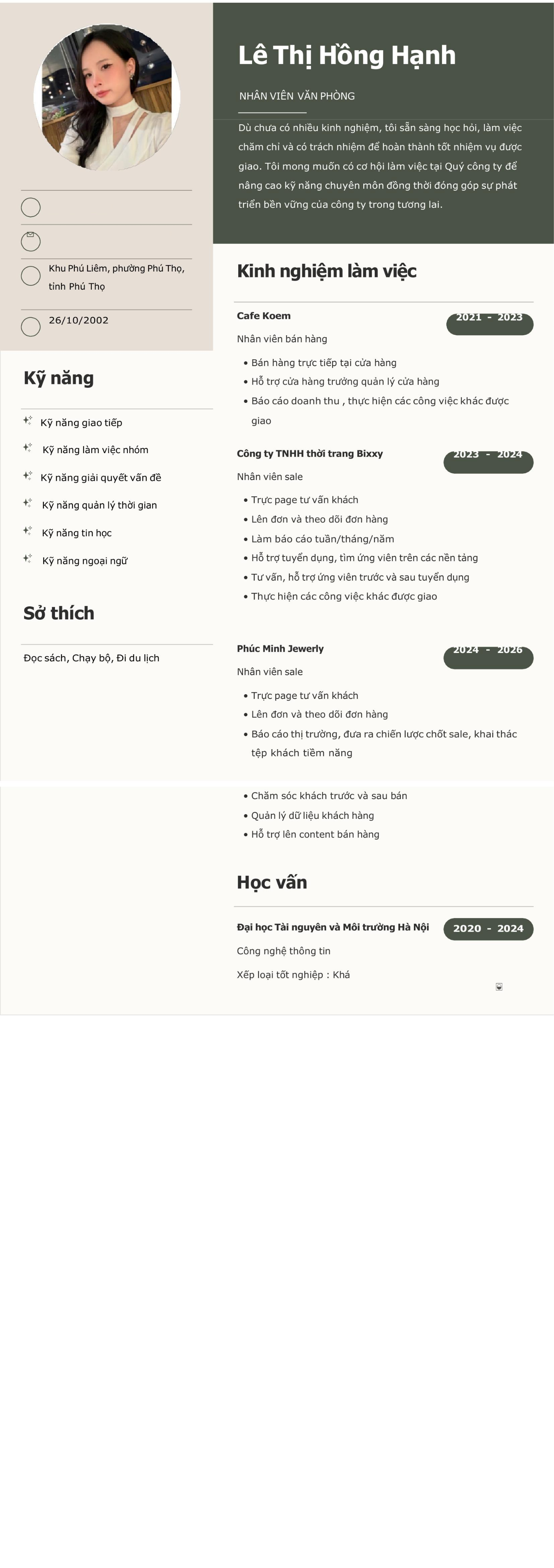 CV ứng viên