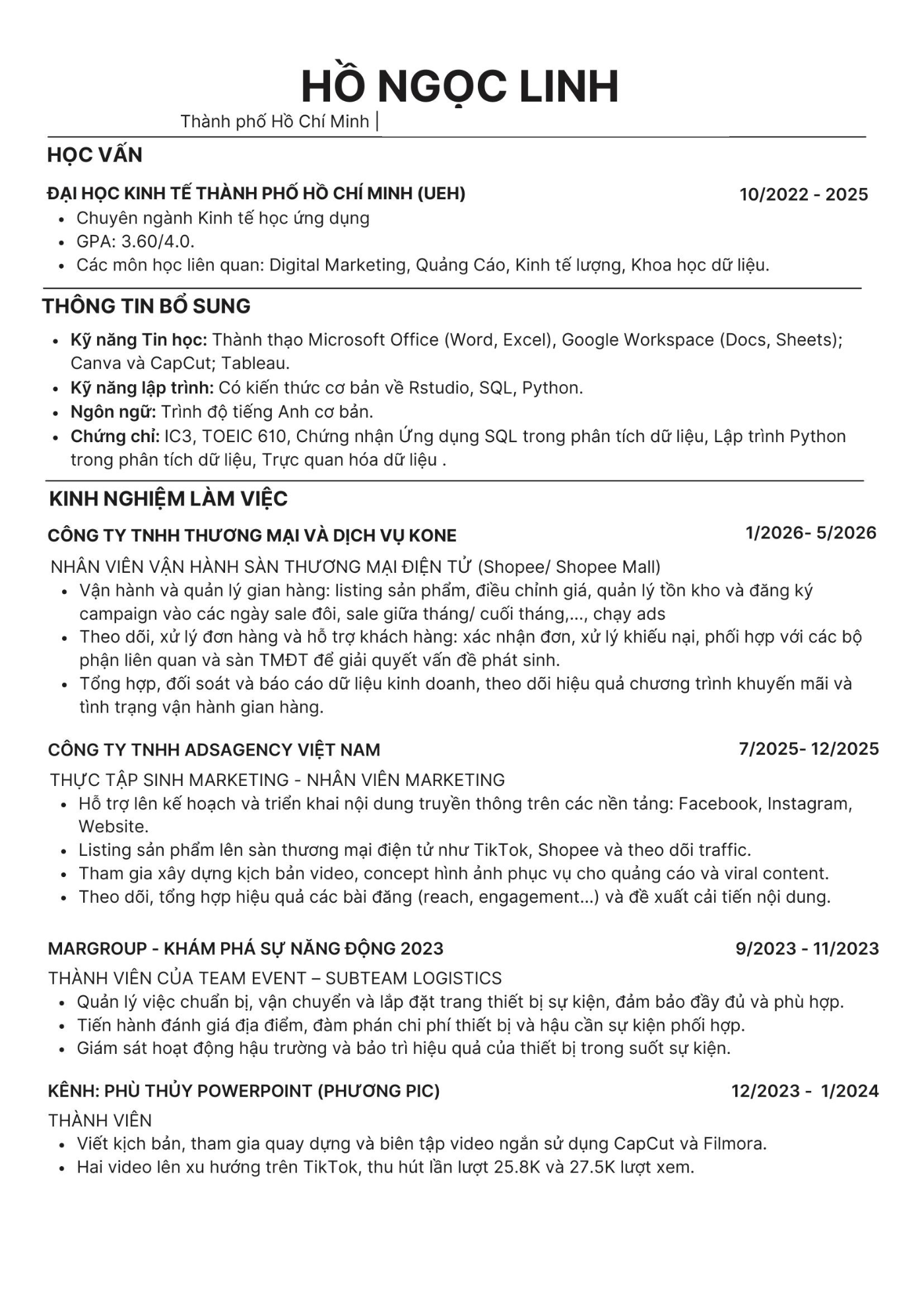 CV ứng viên