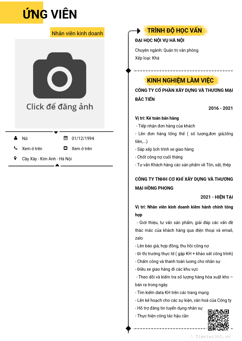 CV ứng viên