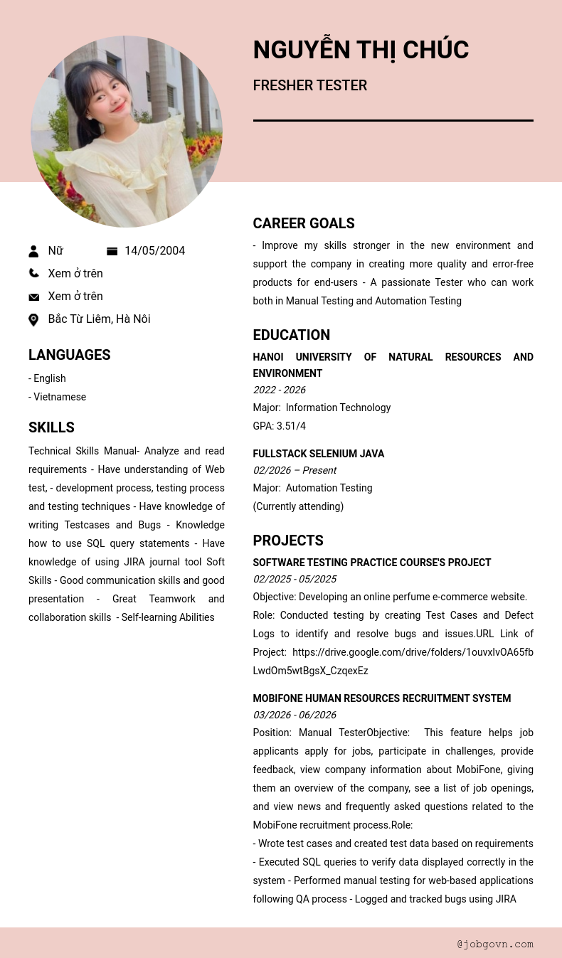 CV ứng viên