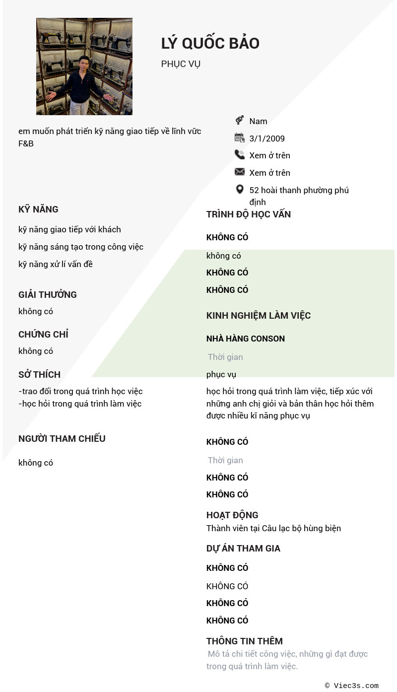 CV ứng viên