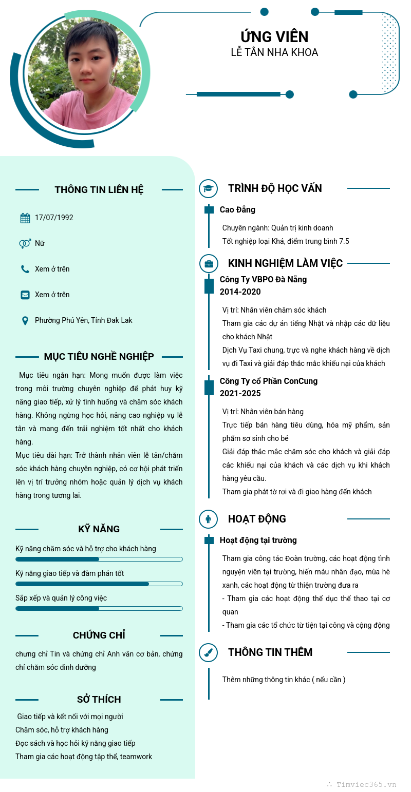 CV ứng viên