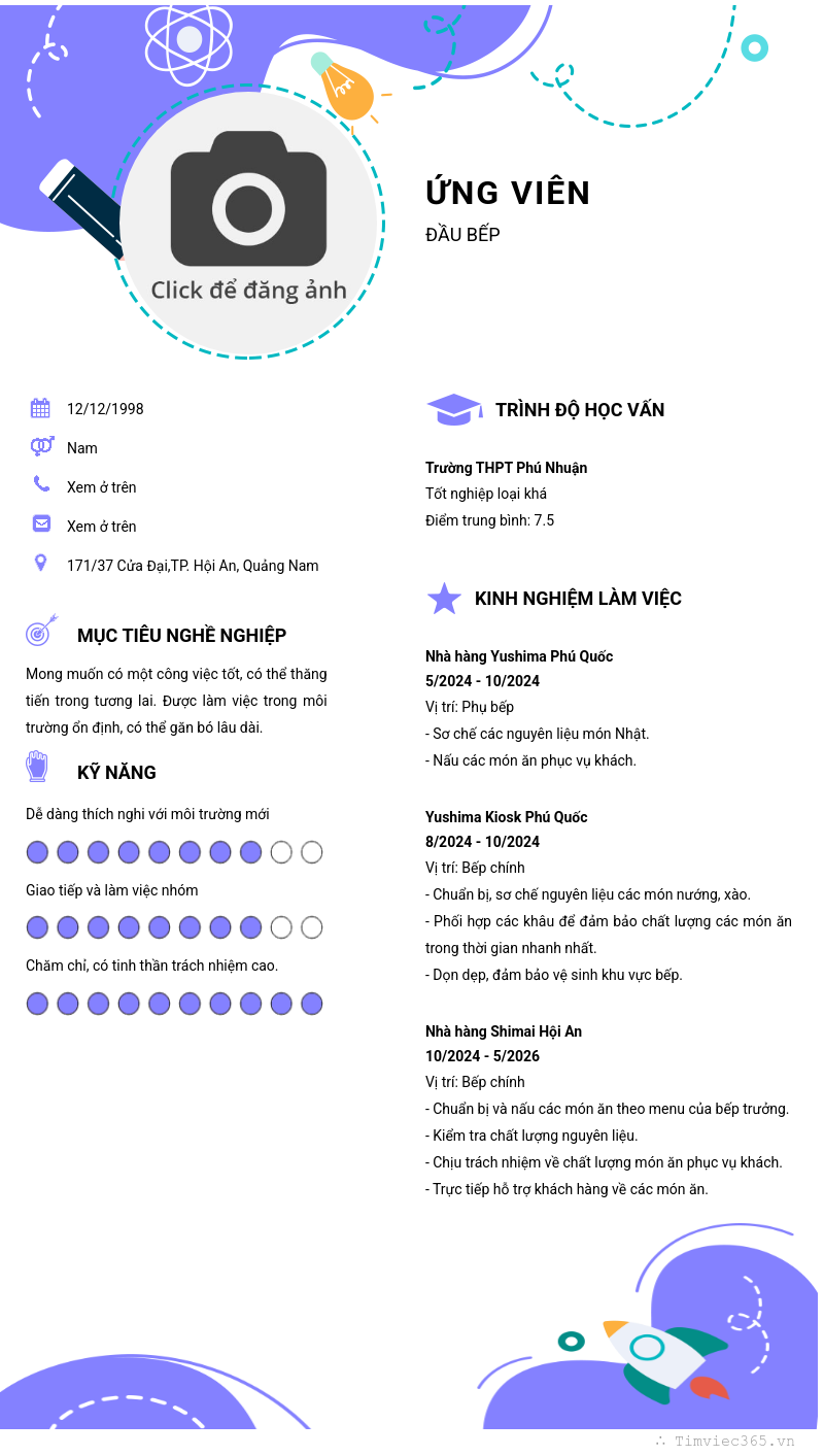 CV ứng viên