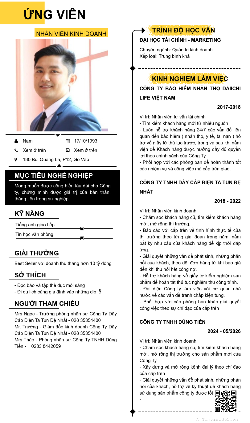 CV ứng viên