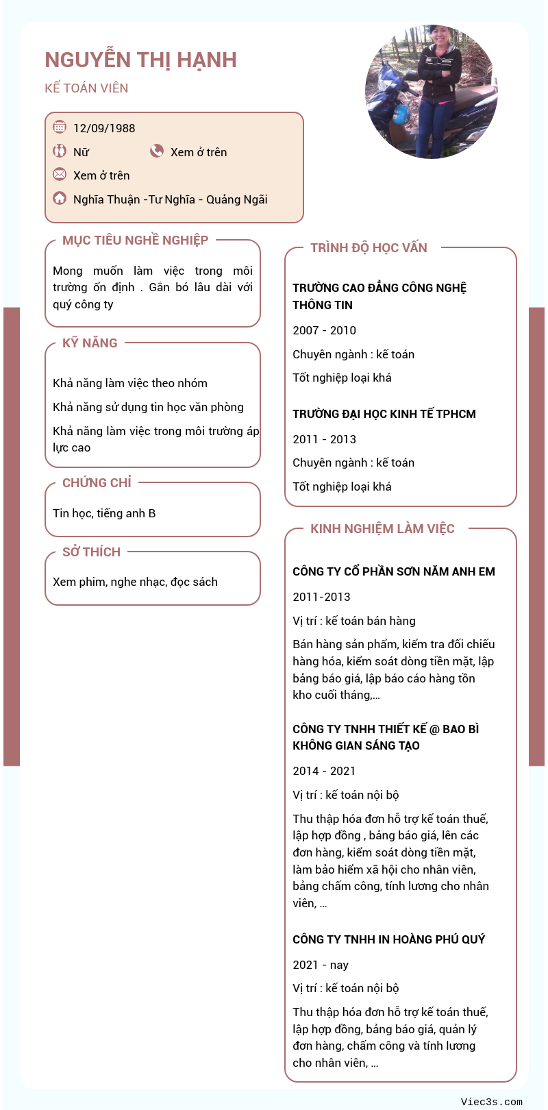 CV ứng viên
