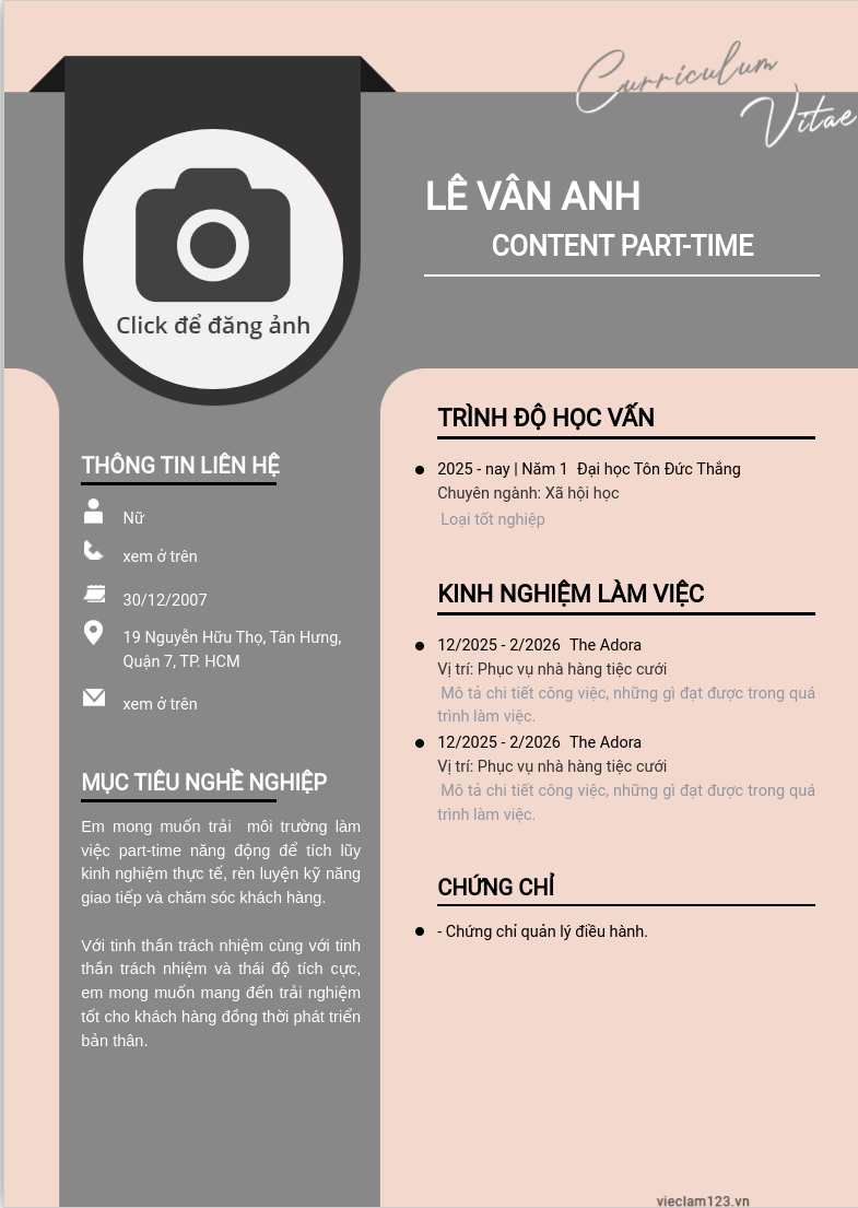 CV ứng viên