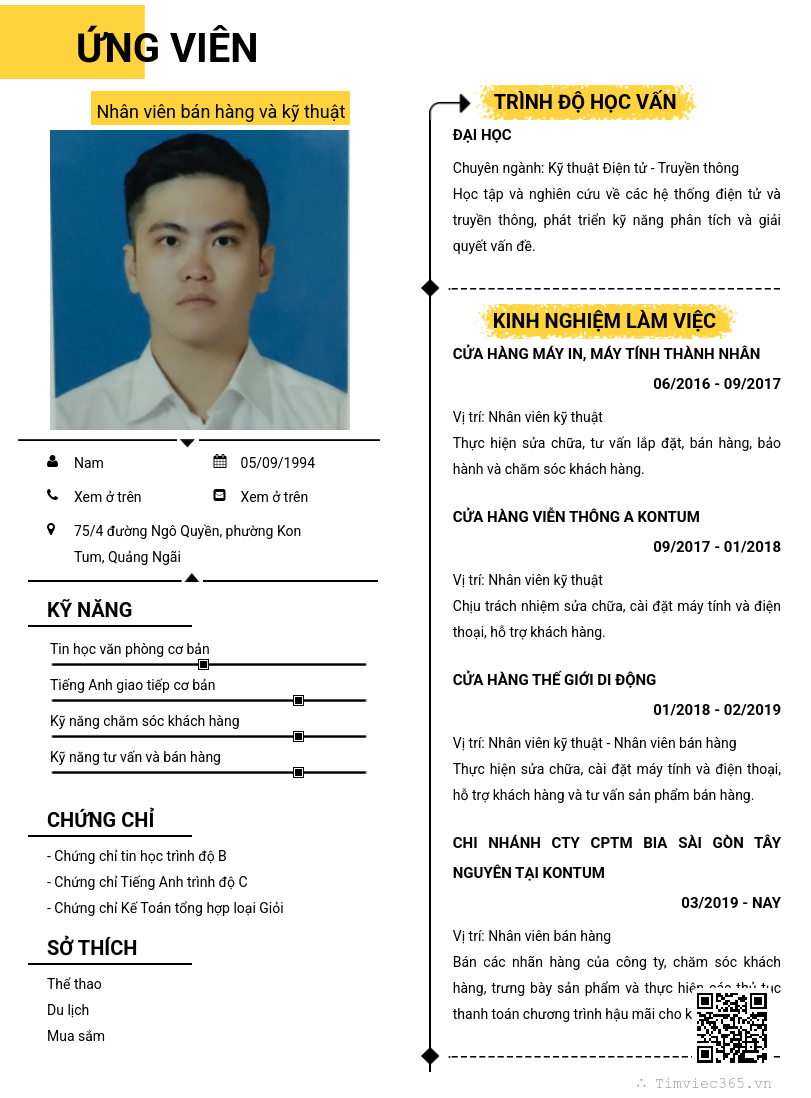 CV ứng viên