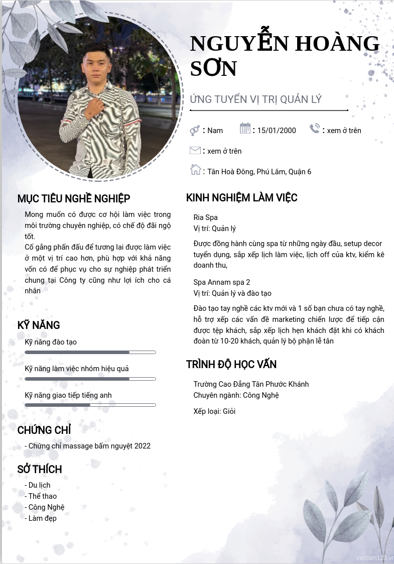 CV ứng viên