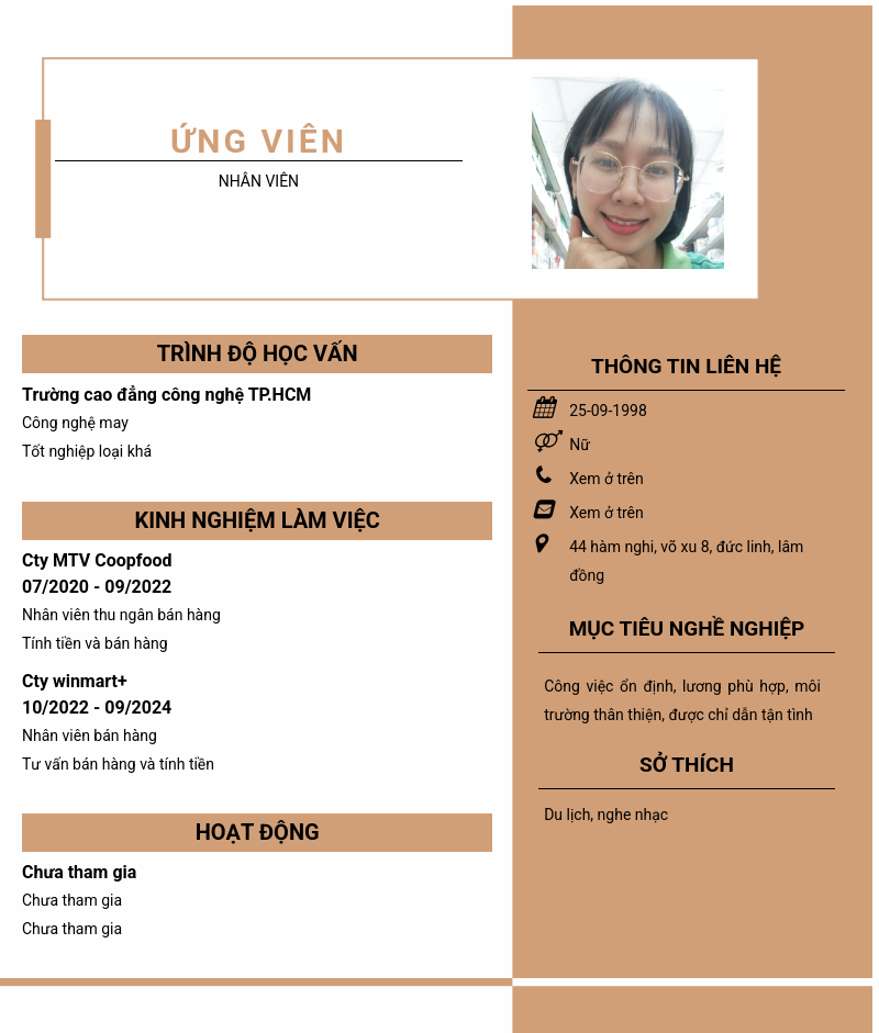 CV ứng viên