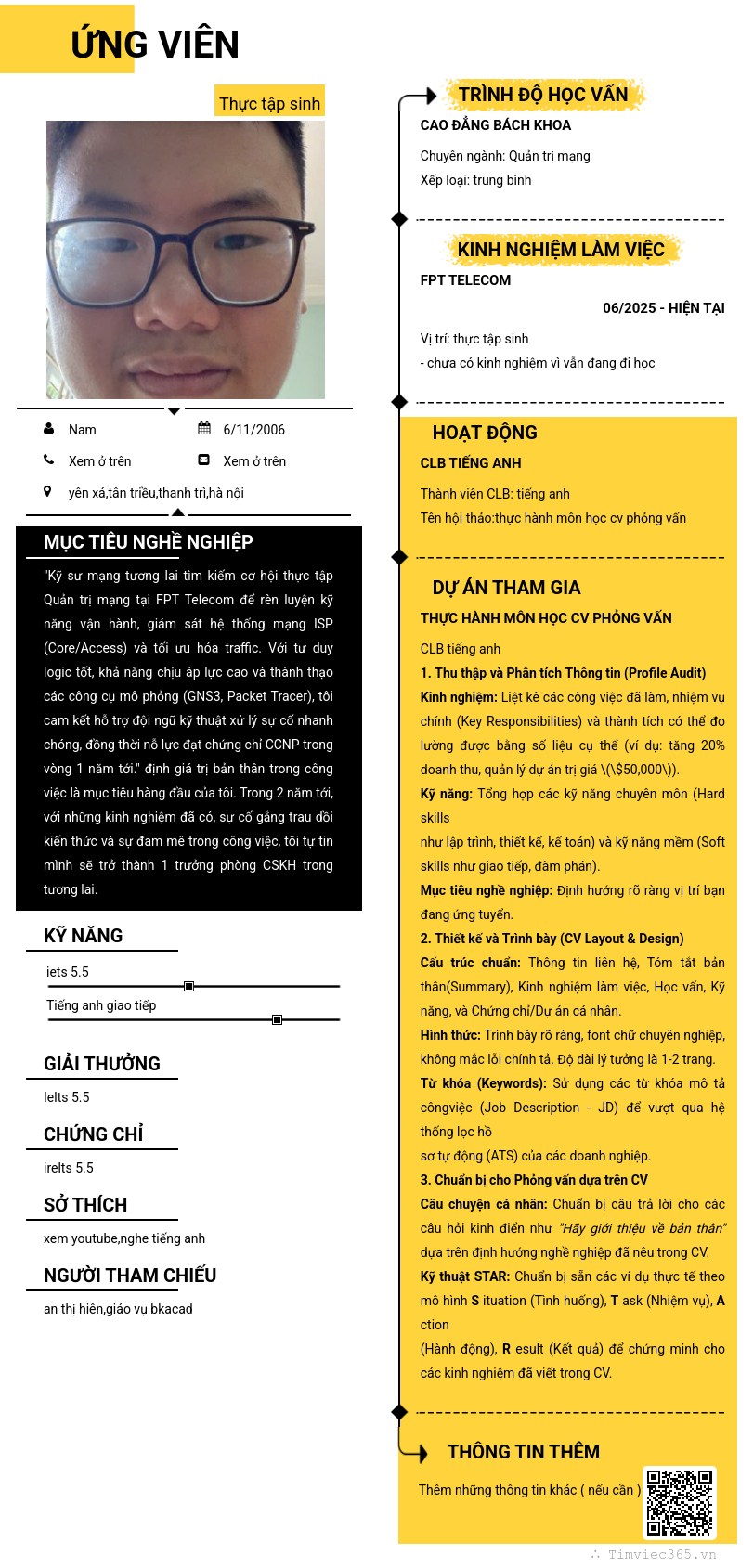 CV ứng viên