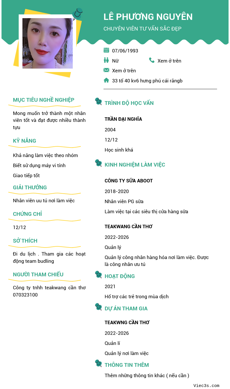 CV ứng viên