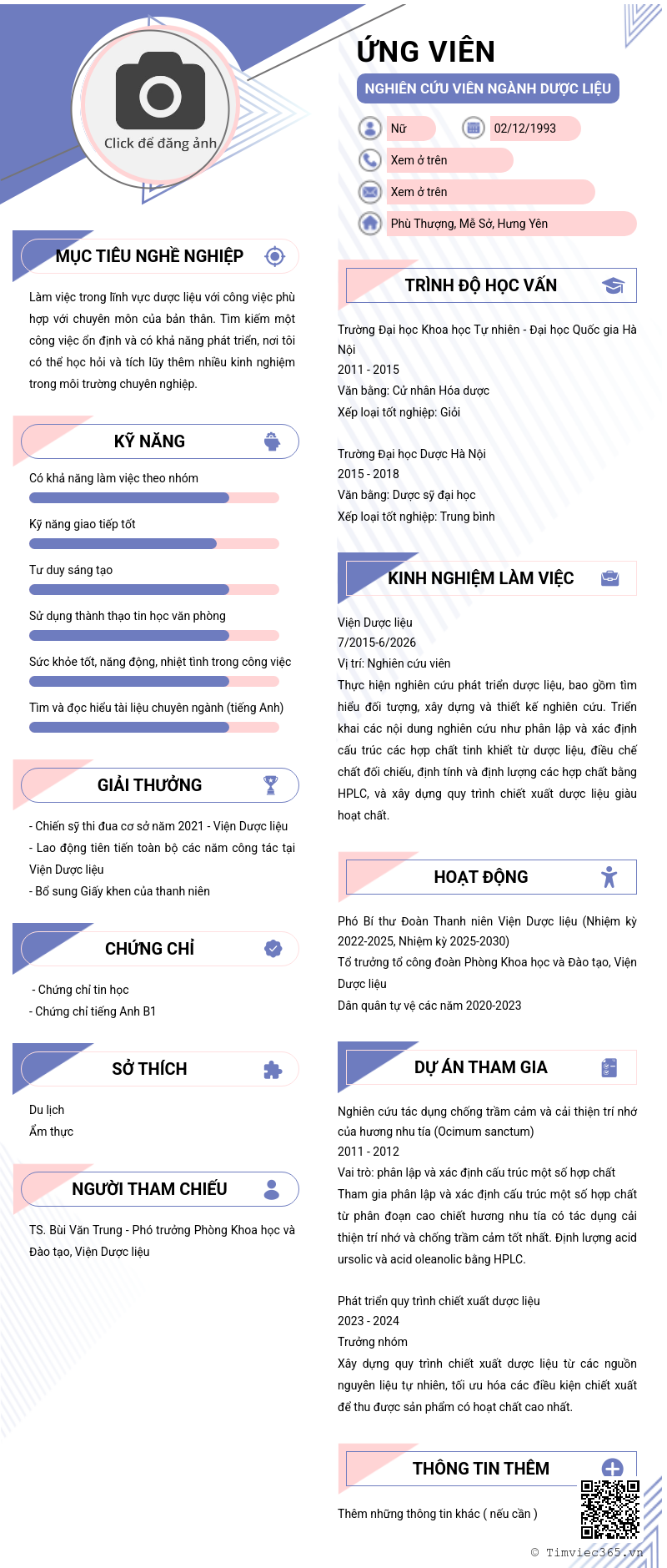 CV ứng viên