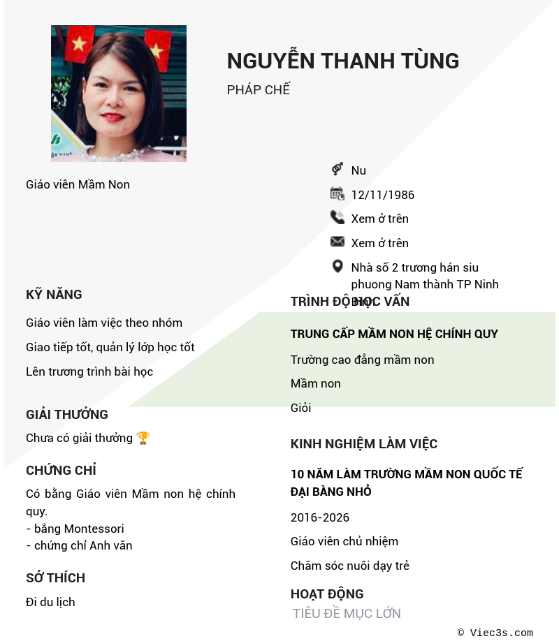 CV ứng viên