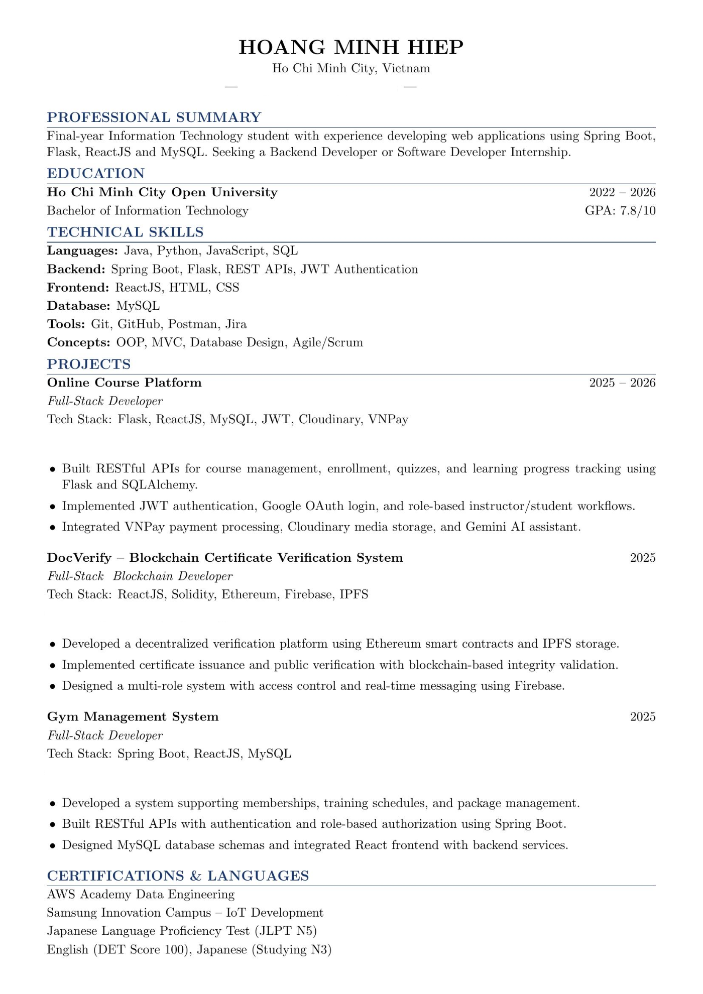 CV ứng viên