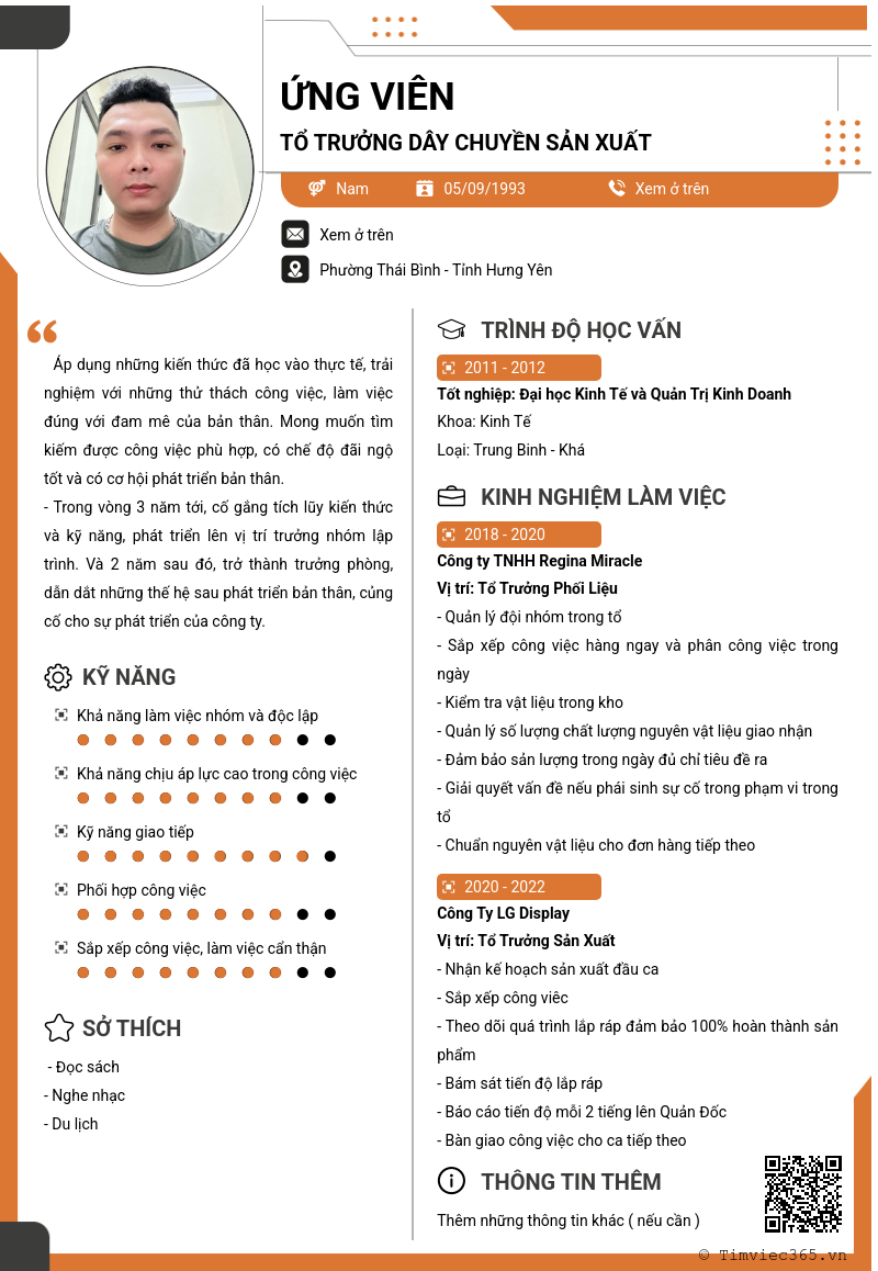 CV ứng viên