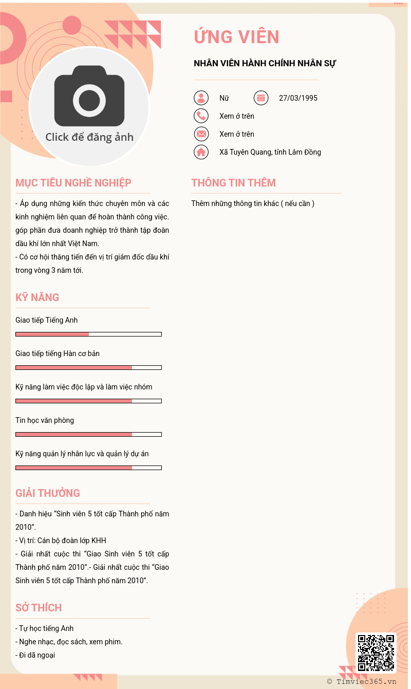 CV ứng viên