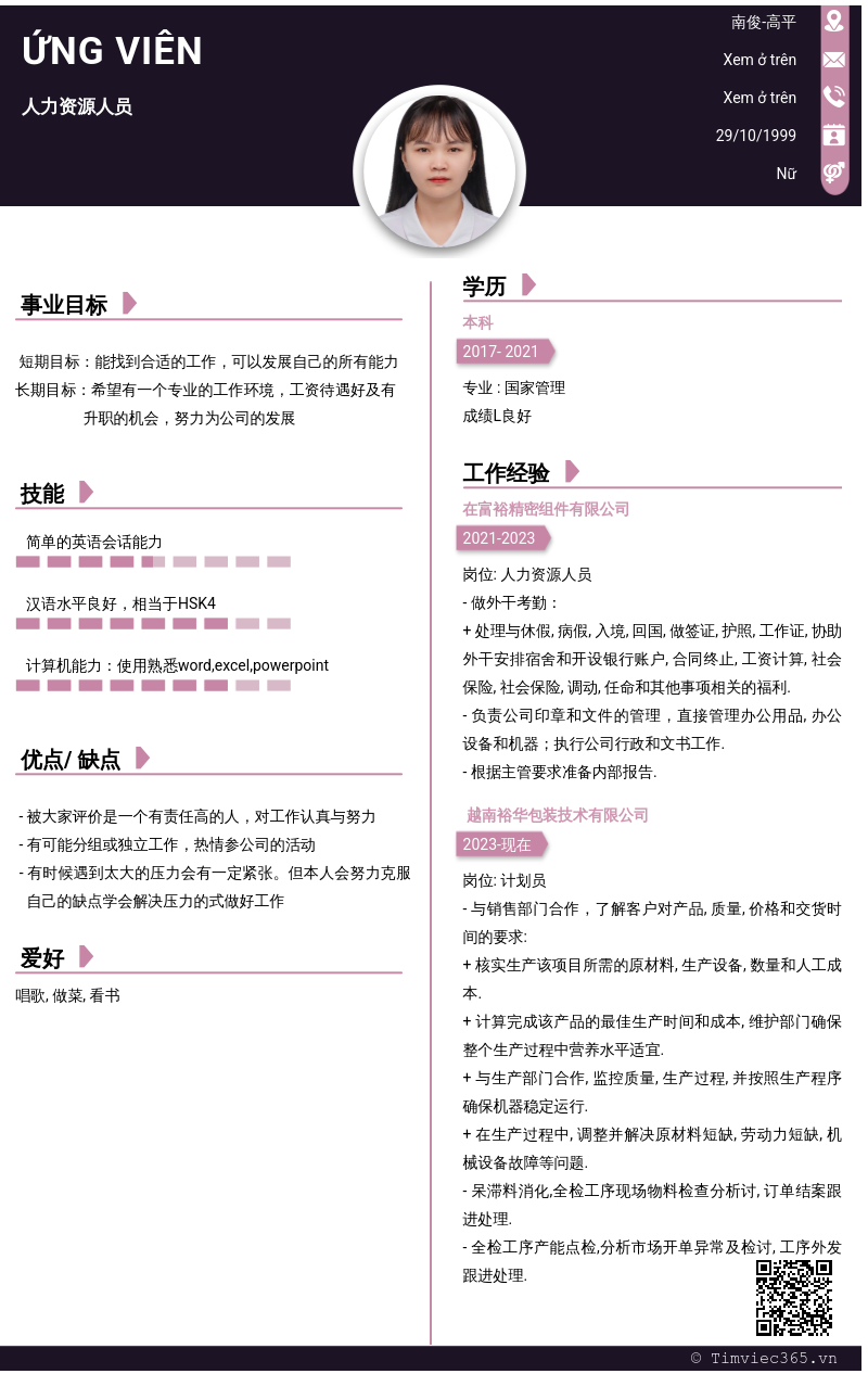 CV ứng viên