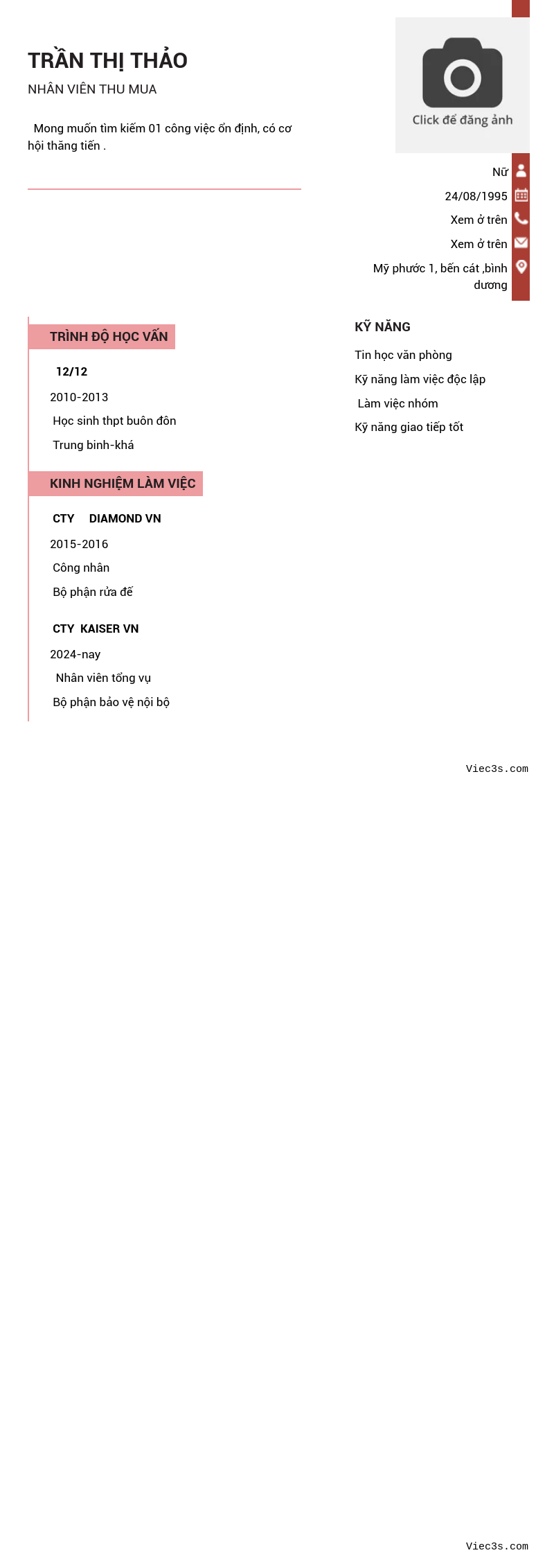 CV ứng viên