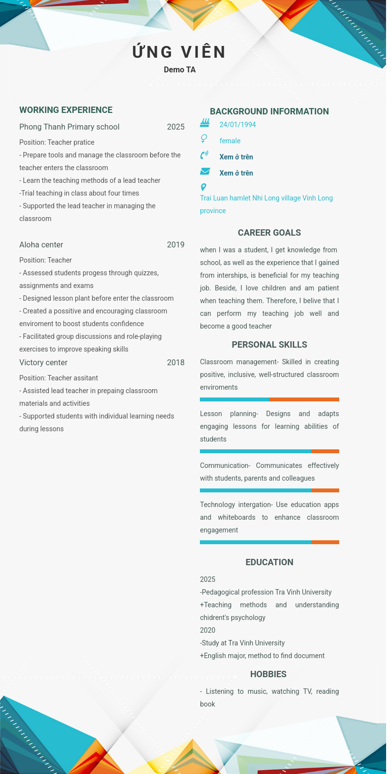 CV ứng viên