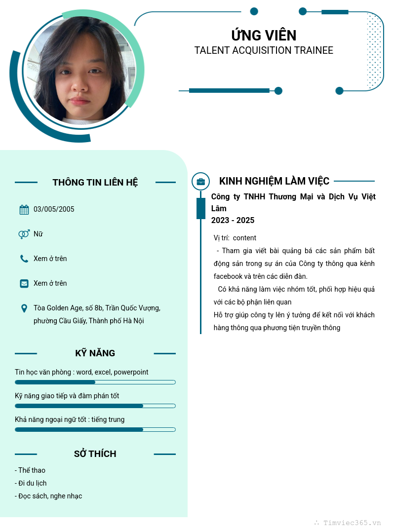 CV ứng viên