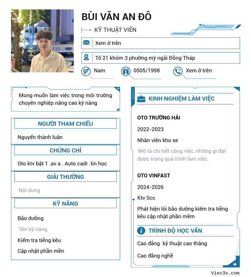 CV ứng viên