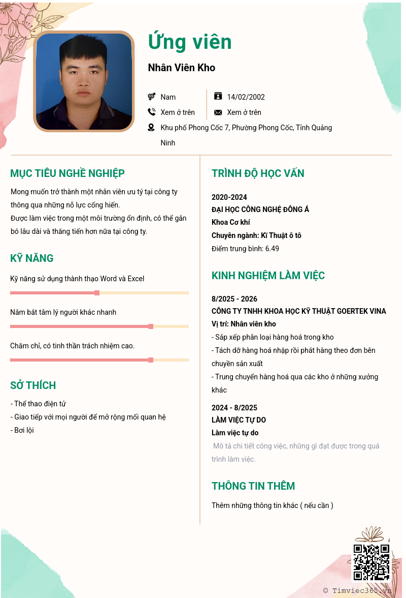 CV ứng viên