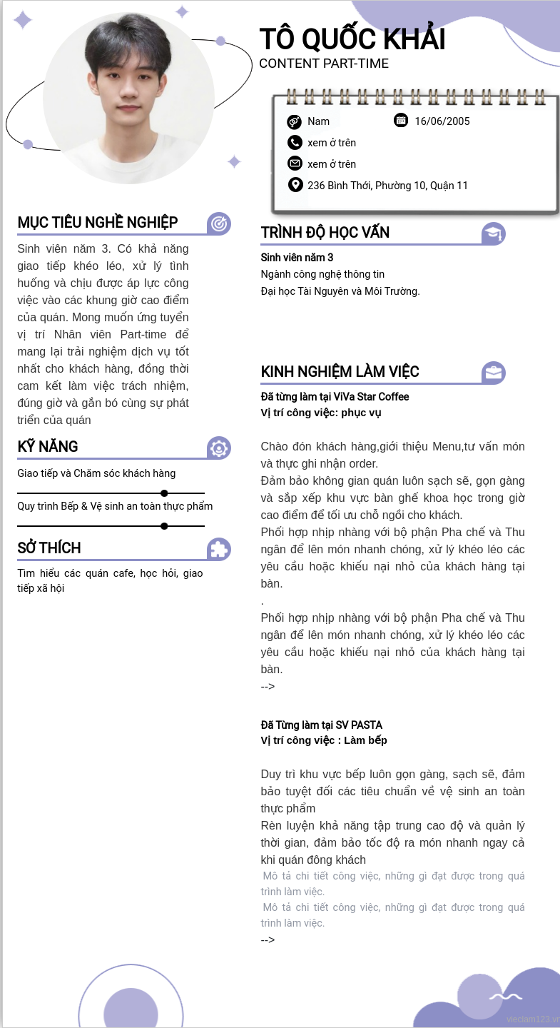 CV ứng viên