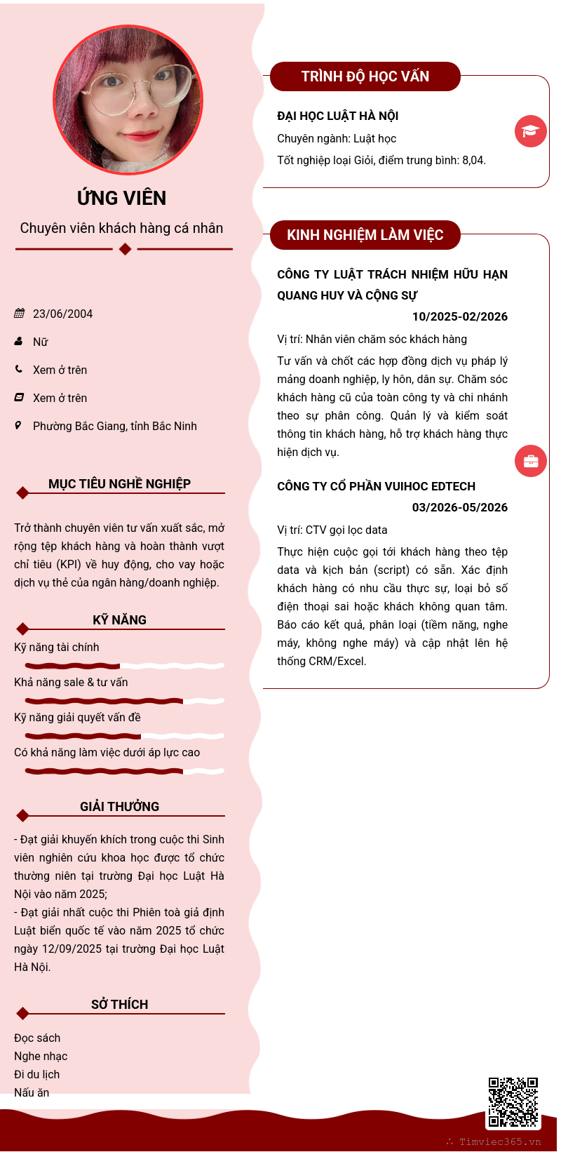 CV ứng viên
