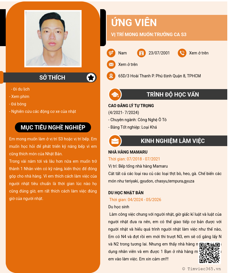 CV ứng viên