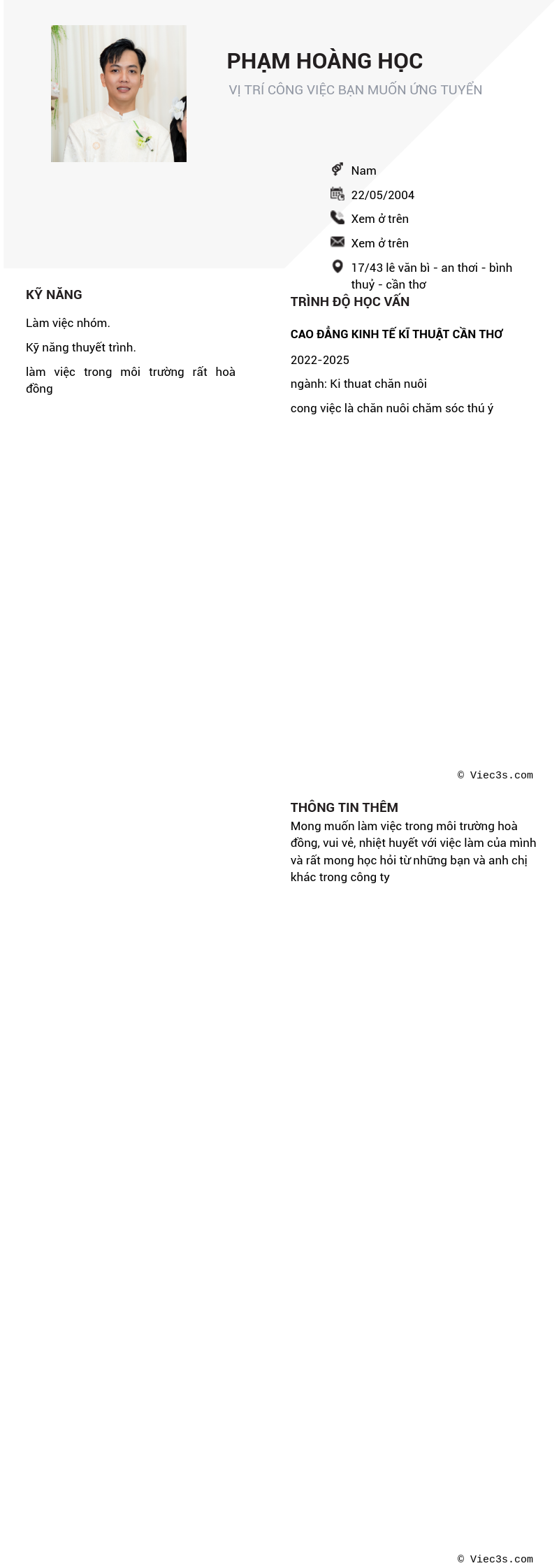 CV ứng viên